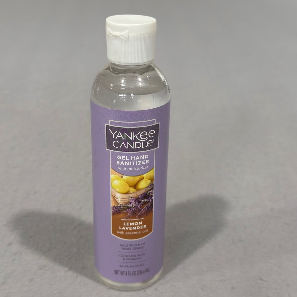Yankee Candle Gel Hand Sanitizer Lemon Lavender 8oz Moisturizing Essential Oils